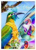 Exotische Vögel. Zauberhafte Vogelvielfalt mit KI (Wandkalender 2024 DIN A2 hoch), CALVENDO Monatskalender - Martina Marten