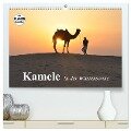 Kamele in der Wüstensonne (hochwertiger Premium Wandkalender 2024 DIN A2 quer), Kunstdruck in Hochglanz - Elisabeth Stanzer
