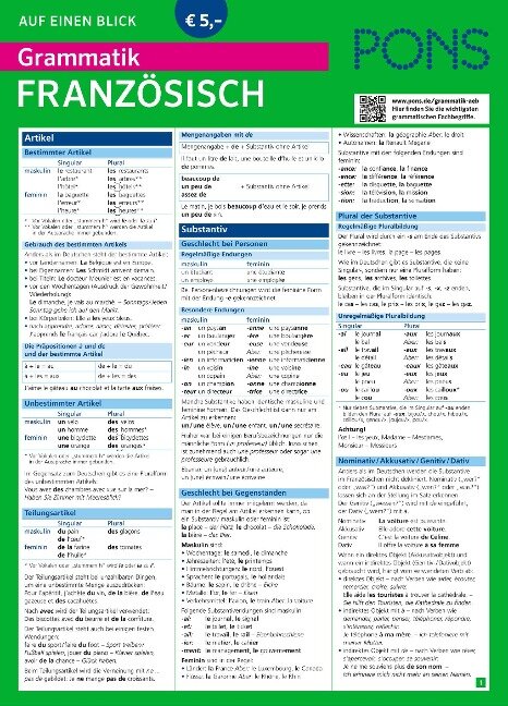 PONS Grammatik auf einen Blick Französisch - 