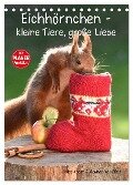 Eichhörnchen - kleine Tiere, große Liebe (Tischkalender 2024 DIN A5 hoch), CALVENDO Monatskalender - Heike Adam