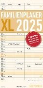Familienplaner XL 2025 mit 4 Spalten - Familien-Timer 22x45 cm - Offset-Papier - mit Ferienterminen - Wand-Planer - Familienkalender - Alpha Edition - 