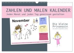 Zahlen und Malen Kalender mit der kleinen Prinzessin (Wandkalender 2025 DIN A3 quer), CALVENDO Monatskalender - Steckandose Dmr