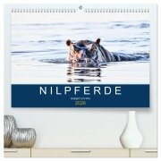 Nilpferde, Kolosse in Afrika (hochwertiger Premium Wandkalender 2026 DIN A2 quer), Kunstdruck in Hochglanz - Robert Styppa