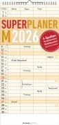 Cover-Bild zum Titel 'Superplaner M 2026 4 Spalten - Familien-Timer 22x45 cm - Offset-Papier - mit Ferienterminen - Wand-Planer - Familienkalender - Alpha Edition' von ''