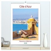 Cover-Bild zum Titel 'Côte d'Azur - Reiseziel am Mittelmeer (hochwertiger Premium Wandkalender 2026 DIN A2 hoch), Kunstdruck in Hochglanz' von 'Nina Schwarze'