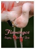 Flamingos - Eleganz in Rot und Rosa (Wandkalender 2024 DIN A4 hoch), CALVENDO Monatskalender - Martina Berg