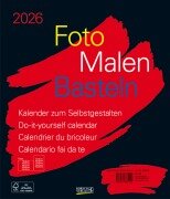 Cover-Bild zum Titel 'Foto-Malen-Basteln Bastelkalender schwarz groß 2026' von ''