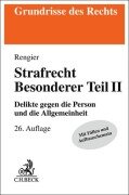 Cover-Bild zum Titel 'Strafrecht Besonderer Teil II. Strafrecht BT II' von 'Rudolf Rengier'