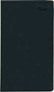 Taschenplaner schwarz 2025 - Bürokalender 9,5x16 cm - 112 Seiten - 1 Woche auf 2 Seiten - separates Adressheft - faltbar - Notizheft - 560-1020 - 