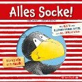 Cover-Bild zum Titel 'Alles Socke! (Alles erlaubt?, Alles Eis!, Alles gefunden!, Alles zu spät!, Alles echt wahr!, Alles nass!, Alles Bitte-danke!, Alles verlaufen!) (Der kleine Rabe Socke)' von 'Nele Moost, Annet Rudolph'