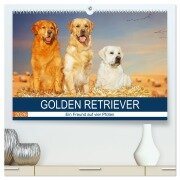 Cover-Bild zum Titel 'Golden Retriever - Ein Freund auf vier Pfoten (hochwertiger Premium Wandkalender 2026 DIN A2 quer), Kunstdruck in Hochglanz' von 'Sigrid Starick'