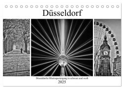 Düsseldorfer Rheinspaziergang in schwarz und weiß (Tischkalender 2025 DIN A5 quer), CALVENDO Monatskalender - Bettina Hackstein