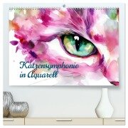 Katzensymphonie in Aquarell (hochwertiger Premium Wandkalender 2026 DIN A2 quer), Kunstdruck in Hochglanz - Ally Bee