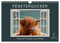 Cover-Bild zum Titel 'Fenstergucker - tierische Freunde an der Wand (Wandkalender 2026 DIN A4 quer), CALVENDO Monatskalender' von 'Peter Roder'