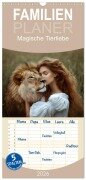 Cover-Bild zum Titel 'Familienplaner 2026 - Magische Tierliebe mit 5 Spalten (Wandkalender, 21 x 45 cm) CALVENDO' von 'Daniela Bertschi'