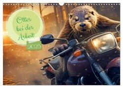 Otter bei der Arbeit (Wandkalender 2025 DIN A3 quer), CALVENDO Monatskalender - Rupert Kowalski