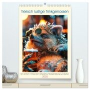 Tierisch lustige Trinkgenossen (hochwertiger Premium Wandkalender 2025 DIN A2 hoch), Kunstdruck in Hochglanz - Peter Rübsamen