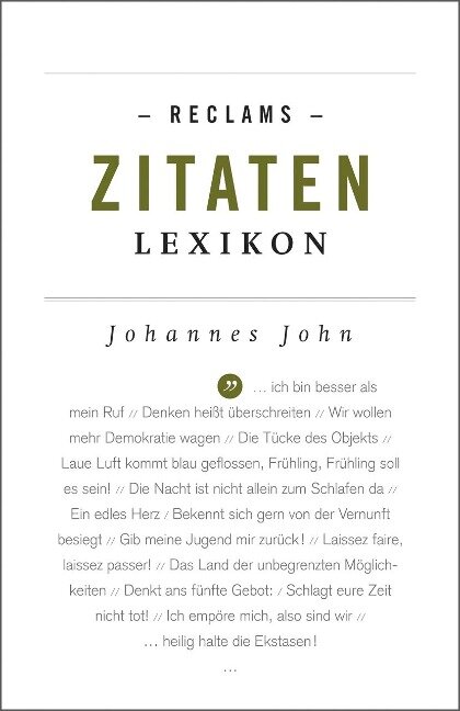 Reclams Zitaten-Lexikon - Johannes John