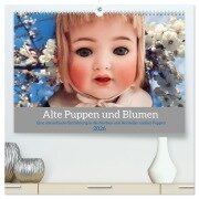 Alte Puppen und Blumen (hochwertiger Premium Wandkalender 2026 DIN A2 quer), Kunstdruck in Hochglanz - Weibkiwi Weibkiwi