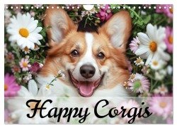 Happy Corgis (Wandkalender 2025 DIN A4 quer), CALVENDO Monatskalender - Ally Bee