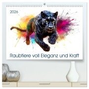 Raubtiere voll Eleganz und Kraft (hochwertiger Premium Wandkalender 2026 DIN A2 quer), Kunstdruck in Hochglanz - Kerstin Waurick