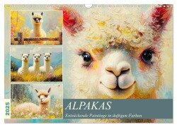 Alpakas. Entzückende Paintings in duftigen Farben (Wandkalender 2025 DIN A3 quer), CALVENDO Monatskalender - Rose Hurley