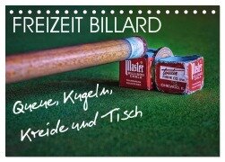 Freizeit Billard - Queue, Kugeln, Kreide und Tisch (Tischkalender 2025 DIN A5 quer), CALVENDO Monatskalender - W. W. Voßen - Herzog von Laar am Rhein