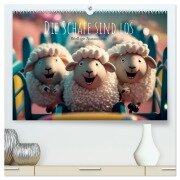 Die Schafe sind los Wollige Aussichten (hochwertiger Premium Wandkalender 2026 DIN A2 quer), Kunstdruck in Hochglanz - Artefacti Artefacti