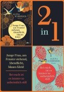 Junge Frau, am Fenster stehend, Abendlicht, blaues Kleid - Bei euch ist es immer so unheimlich still - Alena Schröder
