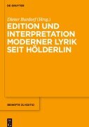 Cover-Bild zum Titel 'Edition und Interpretation moderner Lyrik seit Hölderlin' von ''