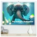 Die lustigen Dickhäuter. Ein Kalender für gute Laune (hochwertiger Premium Wandkalender 2025 DIN A2 quer), Kunstdruck in Hochglanz - Artefacti Artefacti