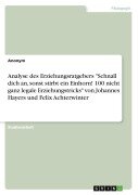 Cover-Bild zum Titel 'Analyse des Erziehungsratgebers "Schnall dich an, sonst stirbt ein Einhorn! 100 nicht ganz legale Erziehungstricks" von Johannes Hayers und Felix Achterwinter' von 'Anonym'