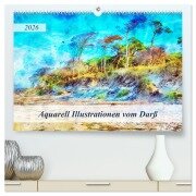 Aquarell Illustrationen vom Darß (hochwertiger Premium Wandkalender 2026 DIN A2 quer), Kunstdruck in Hochglanz - Anja Frost