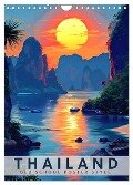 Thailand - Old School Poster Style (Wandkalender 2025 DIN A4 hoch), CALVENDO Monatskalender - Val Thoermer