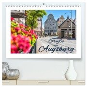 Cover-Bild zum Titel 'Grüße aus Augsburg (hochwertiger Premium Wandkalender 2026 DIN A2 quer), Kunstdruck in Hochglanz' von 'Bettina Hackstein'