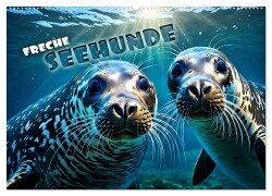 Freche Seehunde (Wandkalender 2025 DIN A2 quer), CALVENDO Monatskalender - Renate Utz