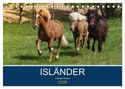 Cover-Bild zum Titel 'Isländer - icelandic horses (Tischkalender 2026 DIN A5 quer), CALVENDO Monatskalender' von 'Alexandra Hollstein'