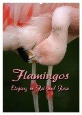 Flamingos - Eleganz in Rot und Rosa (Wandkalender 2024 DIN A2 hoch), CALVENDO Monatskalender - Martina Berg