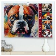Bunte Boxer (hochwertiger Premium Wandkalender 2026 DIN A2 quer), Kunstdruck in Hochglanz - Sabine Löwer