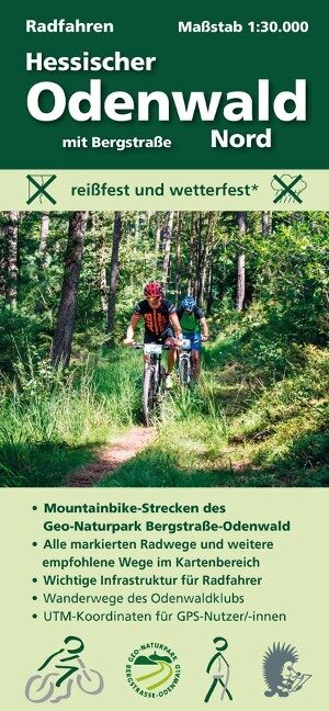 Radfahren, Hessischer Odenwald Nord mit Bergstraße 1 : 30 000