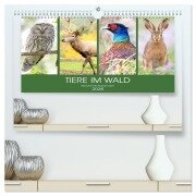 Tiere im Wald. Bezaubernde Begegnungen (hochwertiger Premium Wandkalender 2026 DIN A2 quer), Kunstdruck in Hochglanz - Rose Hurley