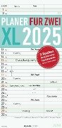 Planer für 2 XL 2025 mit 3 Spalten - Familien-Timer 22x45 cm - Offset-Papier - mit Ferienterminen - Wand-Planer - Familienkalender - Alpha Edition - 
