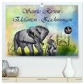 Sanfte Riesen - Elefanten-Zeichnungen (hochwertiger Premium Wandkalender 2024 DIN A2 quer), Kunstdruck in Hochglanz - Dusanka Djeric