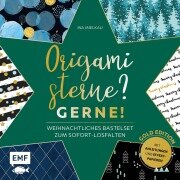 Cover-Bild zum Titel 'Origamisterne? Gerne! - Gold Edition - Weihnachtliches Bastelset zum Sofort-Losfalten' von 'Ina Mielkau'