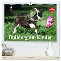 Bulldoggen-Kinder (hochwertiger Premium Wandkalender 2024 DIN A2 quer), Kunstdruck in Hochglanz - Elisabeth Stanzer