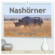 Nashörner - Sanfte Riesen (hochwertiger Premium Wandkalender 2025 DIN A2 quer), Kunstdruck in Hochglanz - Robert Styppa