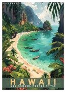 Cover-Bild zum Titel 'Hawaii - Old School Poster Style (Wandkalender 2026 DIN A3 hoch), CALVENDO Monatskalender' von 'Val Thoermer'