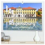 Regensburg Brunnen und Wasserspiele (hochwertiger Premium Wandkalender 2026 DIN A2 quer), Kunstdruck in Hochglanz - Bettina Hackstein
