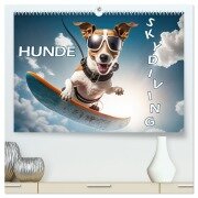 Hunde Skydiving (hochwertiger Premium Wandkalender 2026 DIN A2 quer), Kunstdruck in Hochglanz - Daniel Rohr