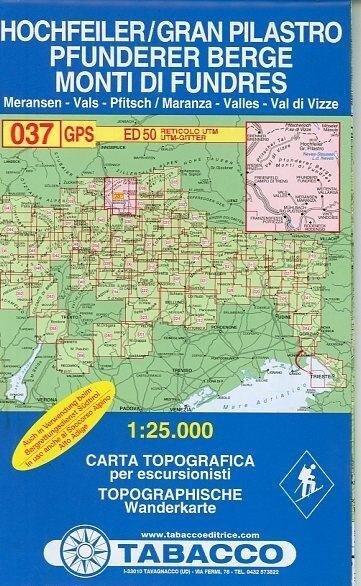 Tabacco Wandern 1 : 25 000 Pfunderer Berge Hochfeiler - 